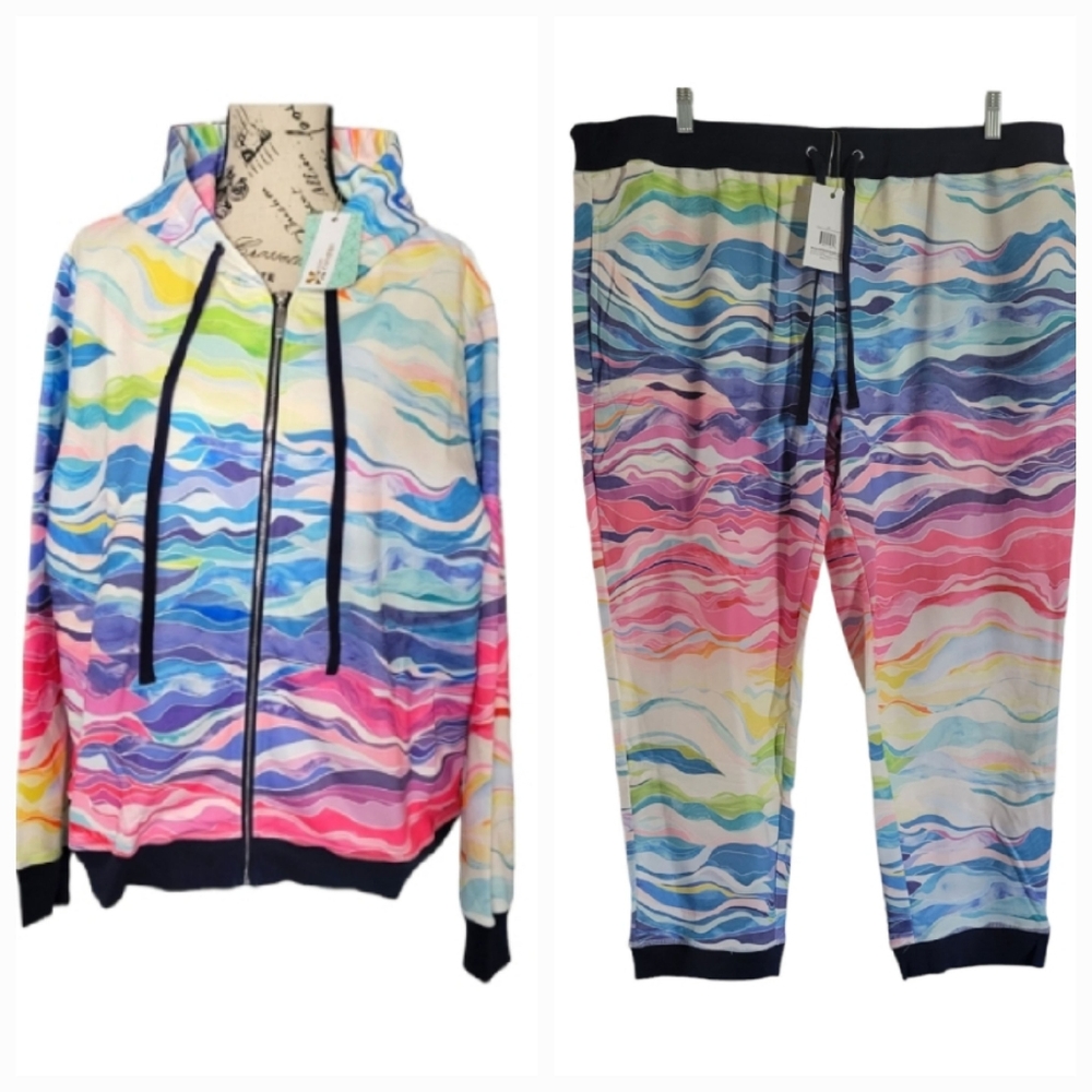 Erin Condren Layers 2 Pc Hoodie Sweatshirt & Jogger Pants Activewear Leisurewear